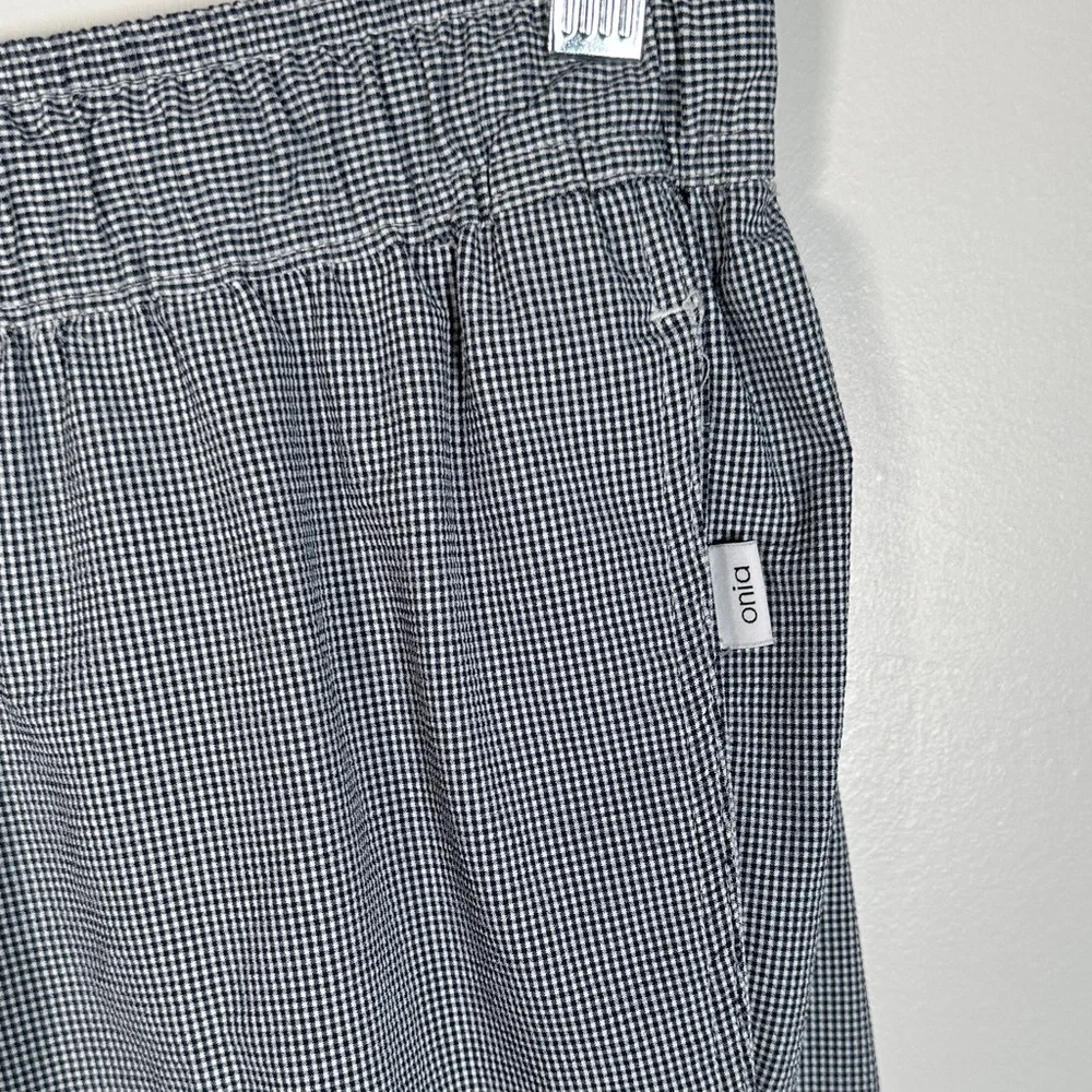 Onia Charles Short Size XL Swim Trunks Blue White Gingham Quick-Dry Mesh Lined